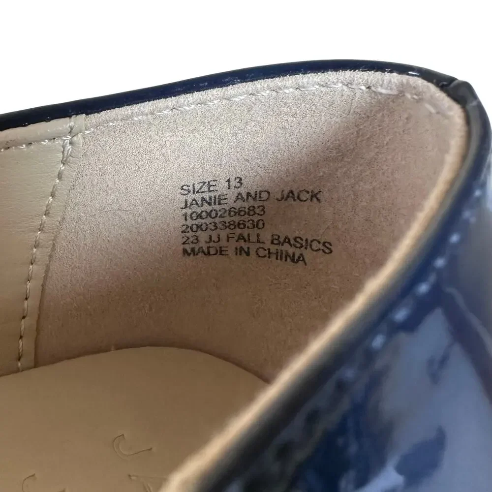 Janie and Jack Patent Ballet Flat in Merchant Marine Navy, Size 13